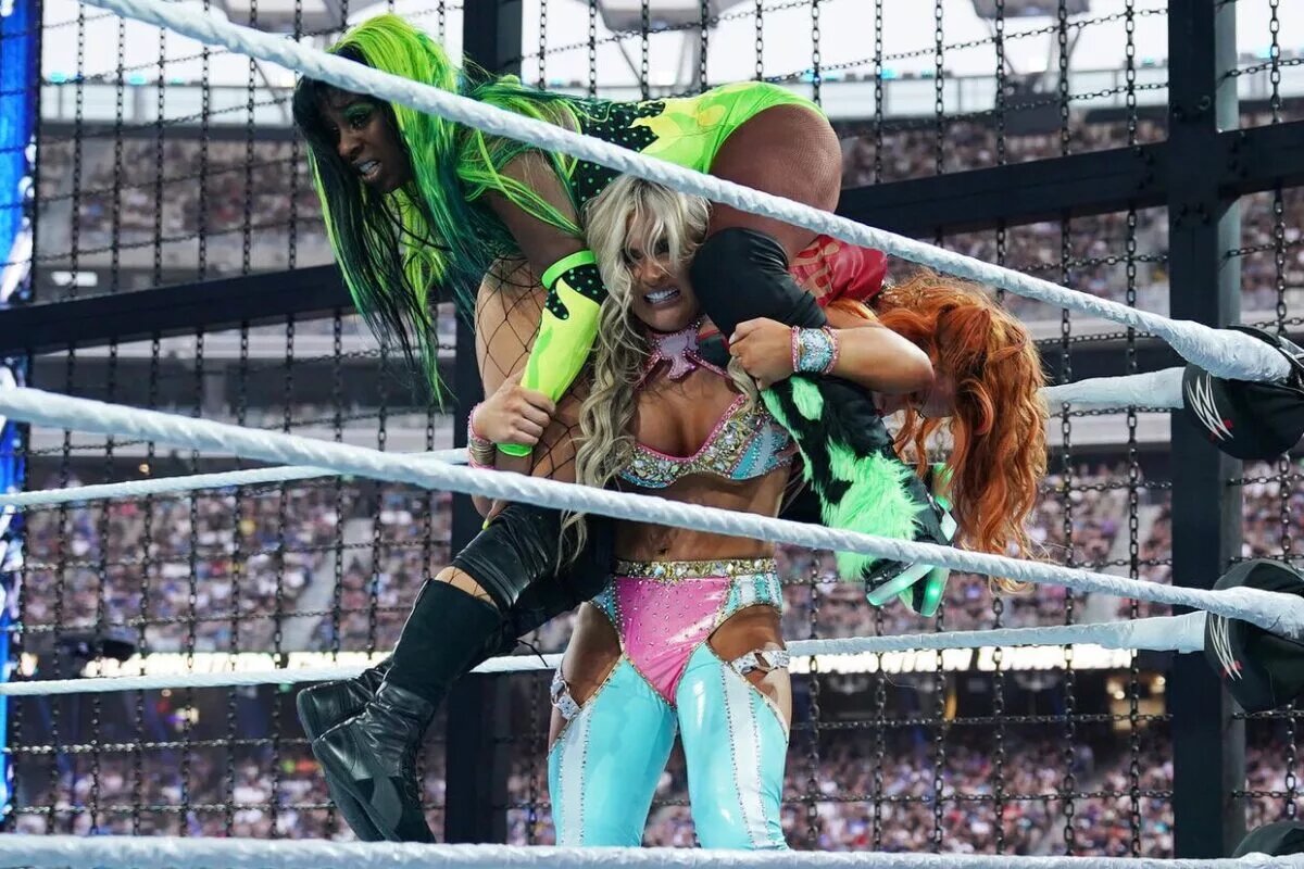 Tiffany Stratton at WWE Elimination Chamber.