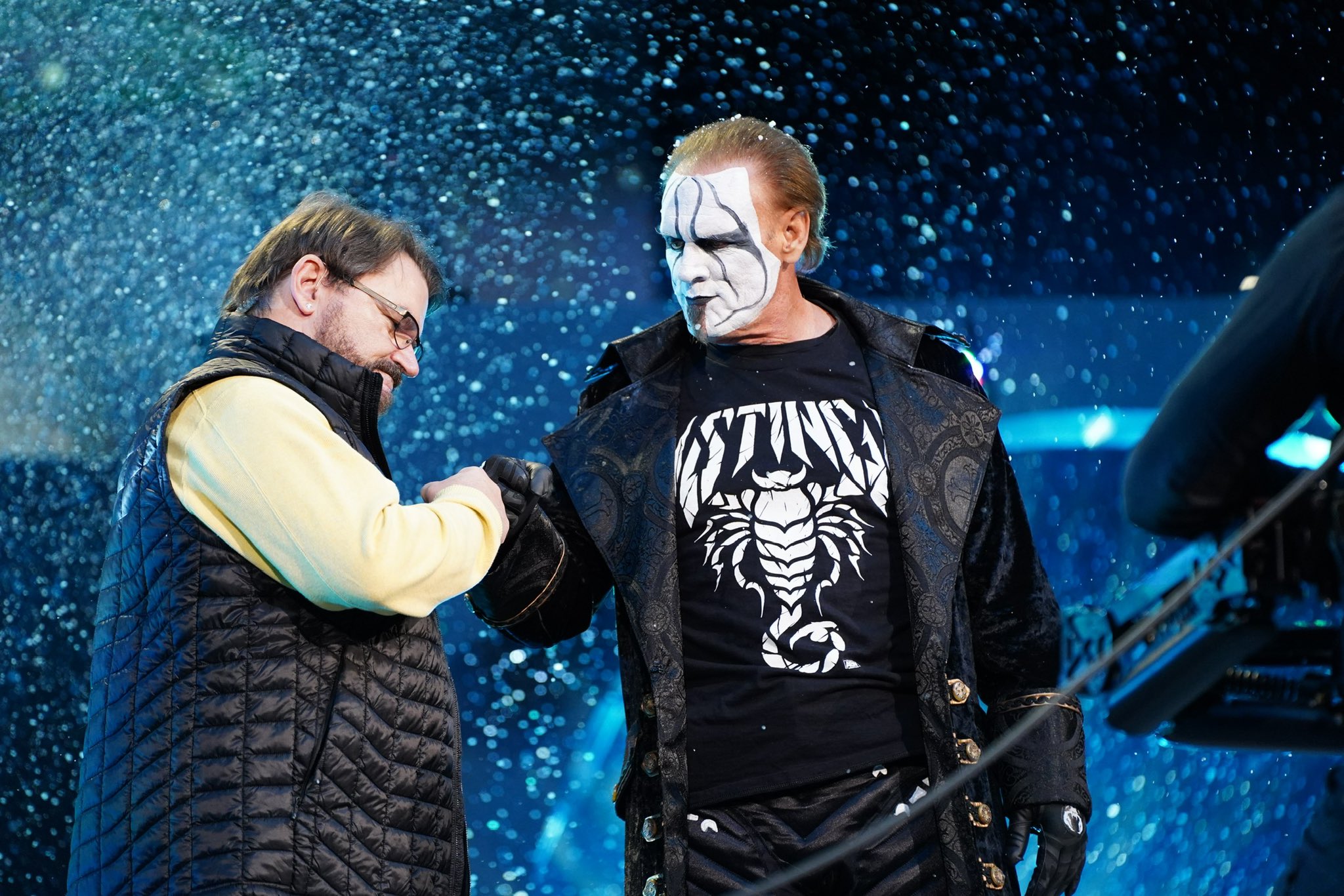A photo of Sting and Tony Schiavone in AEW.