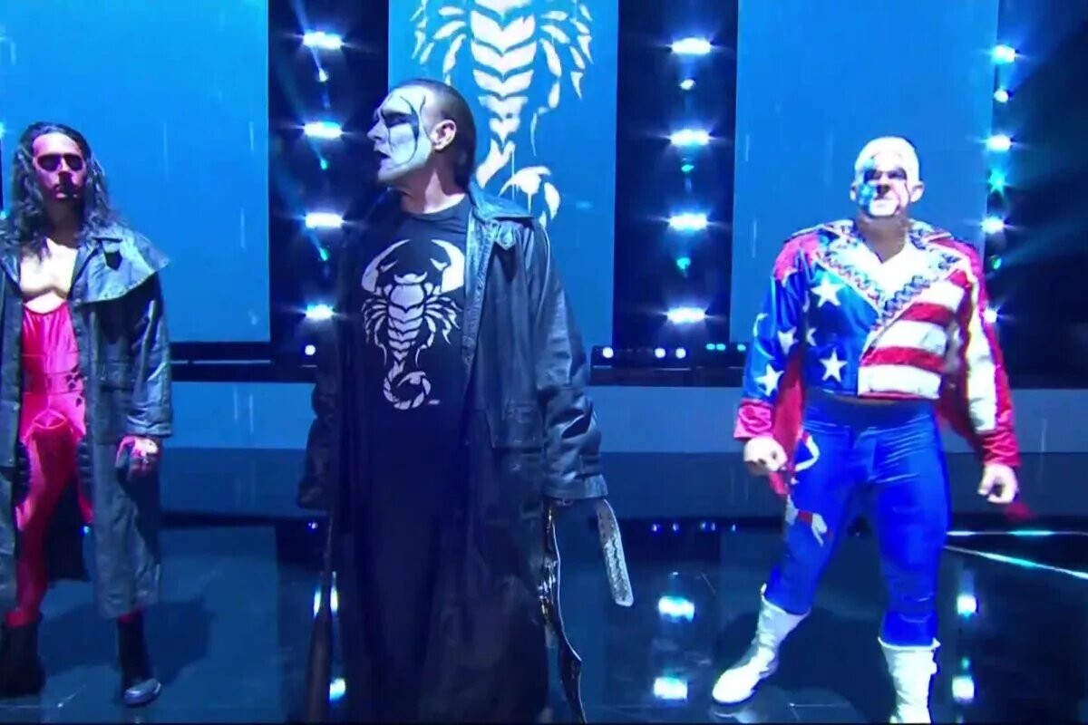 A photo of Sting at AEW Revolution for his final match.