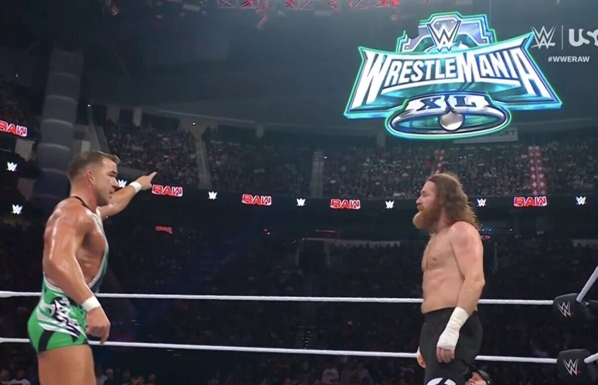 A photo of WWE Superstars Sami Zayn and Chad Gable.