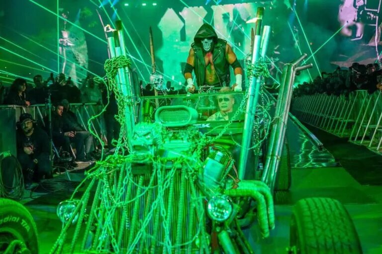 A photo of Triple H making his WWE WrestleMania Entrance.
