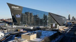 A photo of U.S. Bank Stadium in Minnesota, rumored to be playing host to WWE WrestleMania 41.
