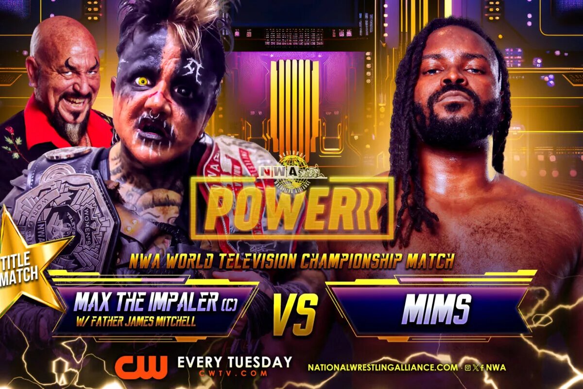 A match graphic for NWA Powerrr.