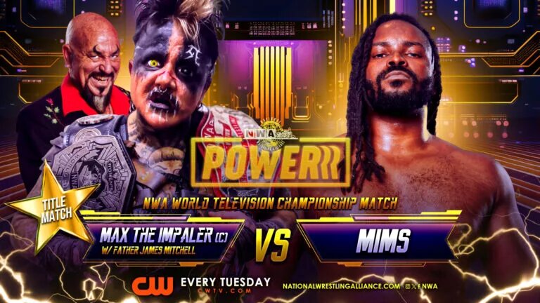 A match graphic for NWA Powerrr.
