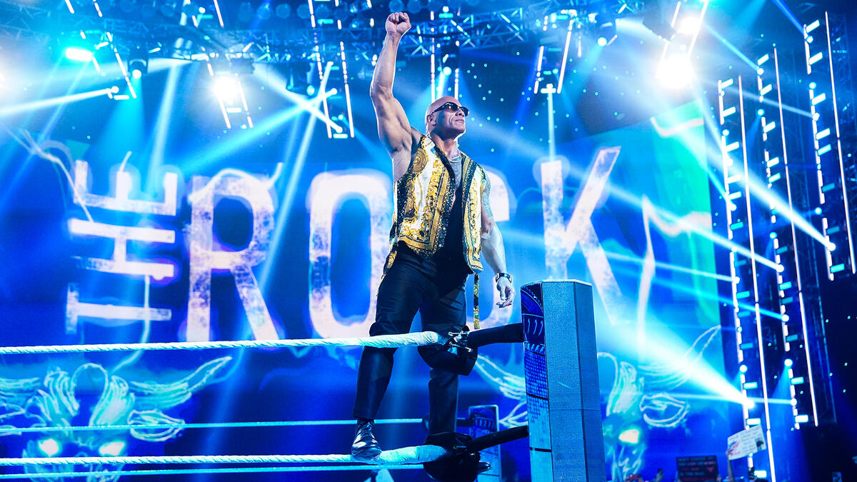 A photo of WWE WrestleMania 40 night one main-eventer The Rock.