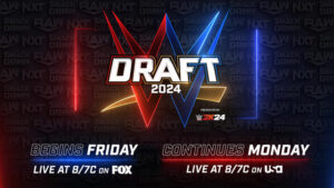 A graphic for WWE Raw and night two of the WWE Draft.