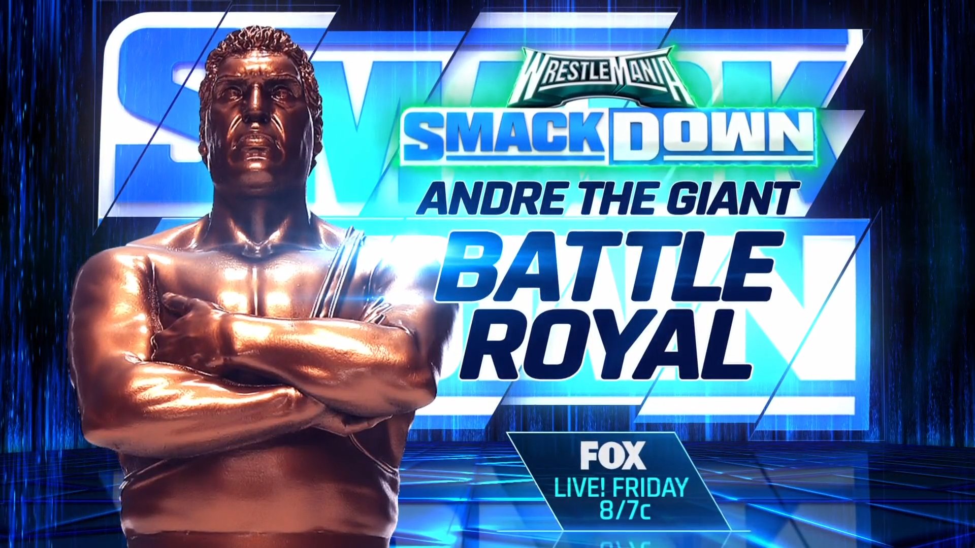 A match graphic for WWE WrestleMania SmackDown.
