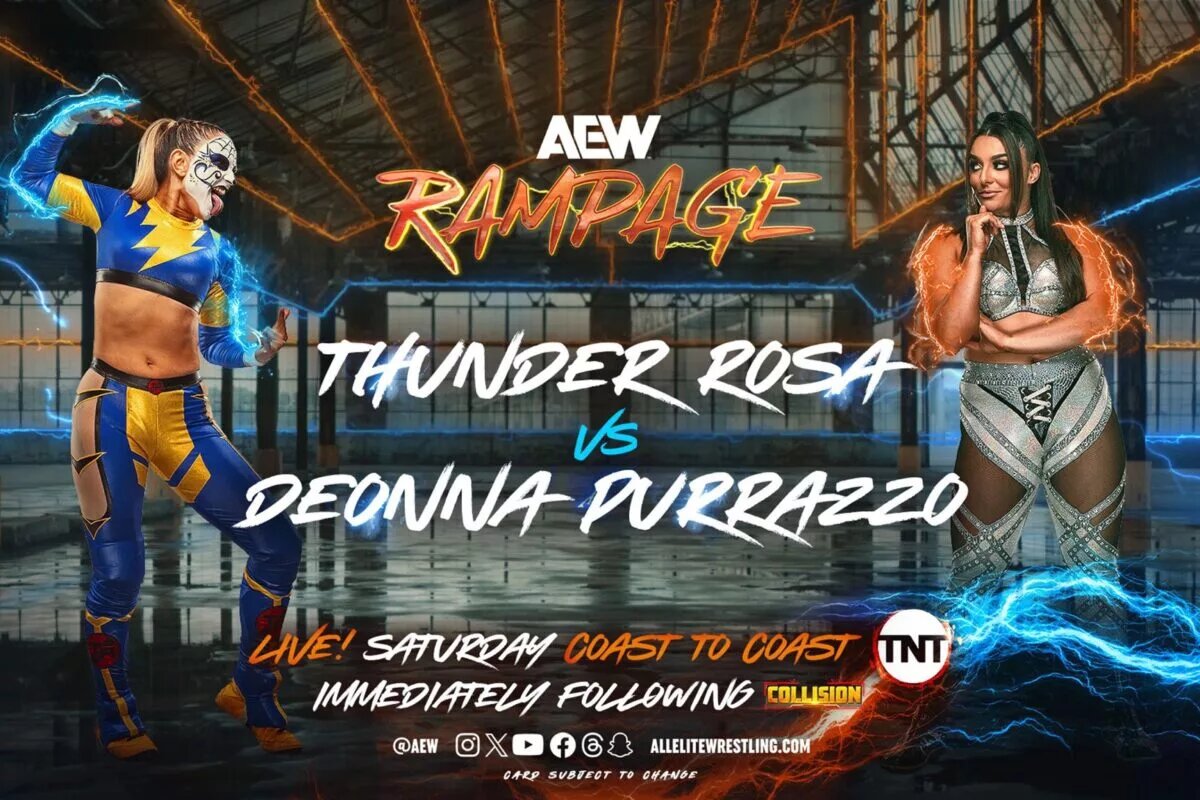 AEW Rampage spoilers - Thunder Rosa vs Deonna Purrazzo graphic