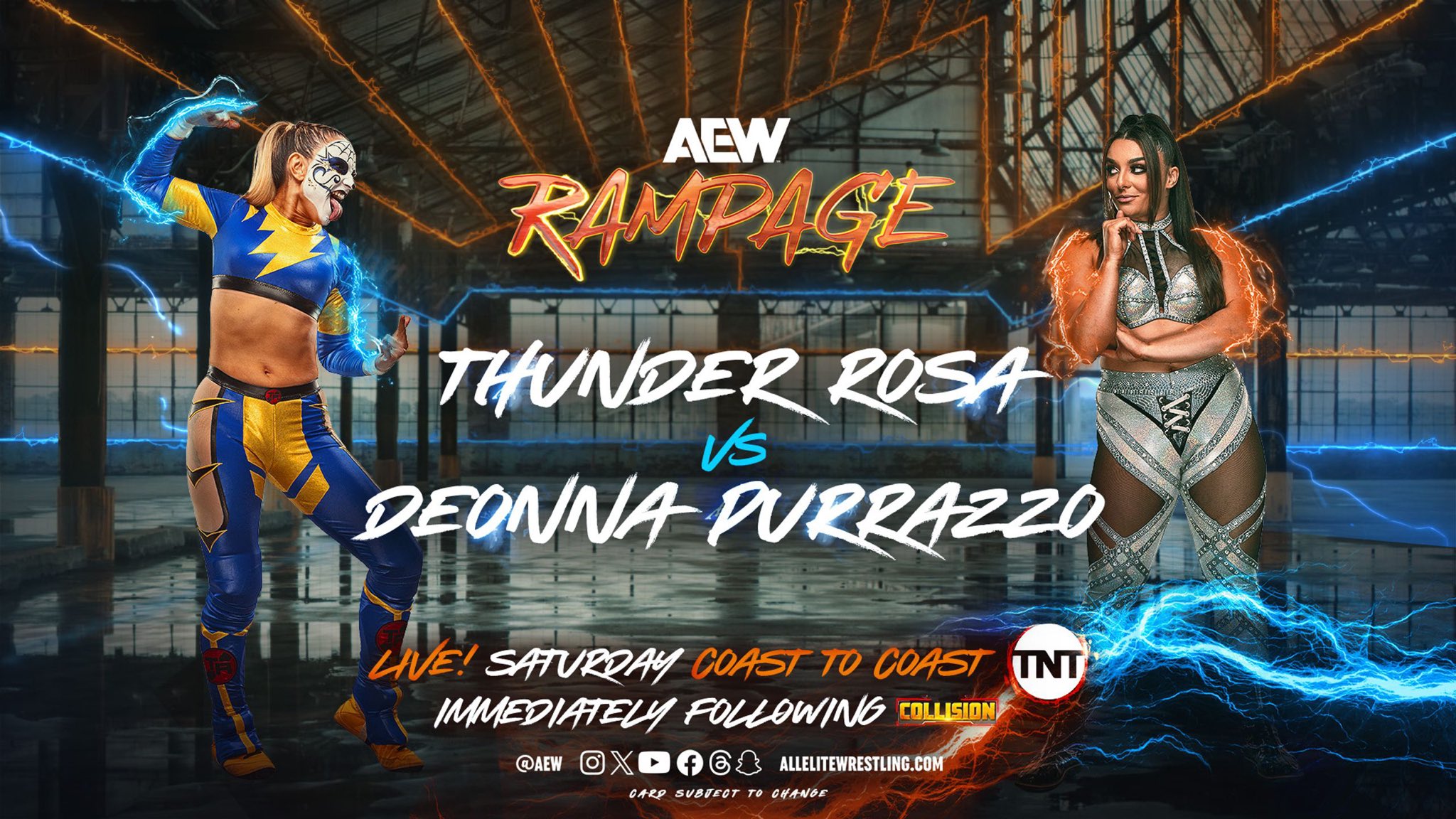 AEW Rampage spoilers - Thunder Rosa vs Deonna Purrazzo graphic
