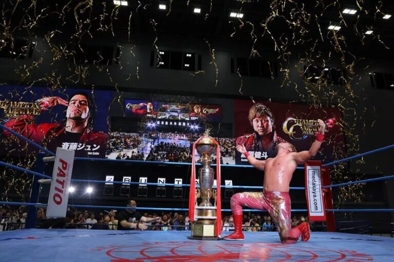 A photo of AJPW Champion Carnival winner Kento Miyahara.