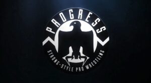 A logo of the wrestling promotion PROGRESS Wrestling; originators of the Super Strong Style 16 tournament.