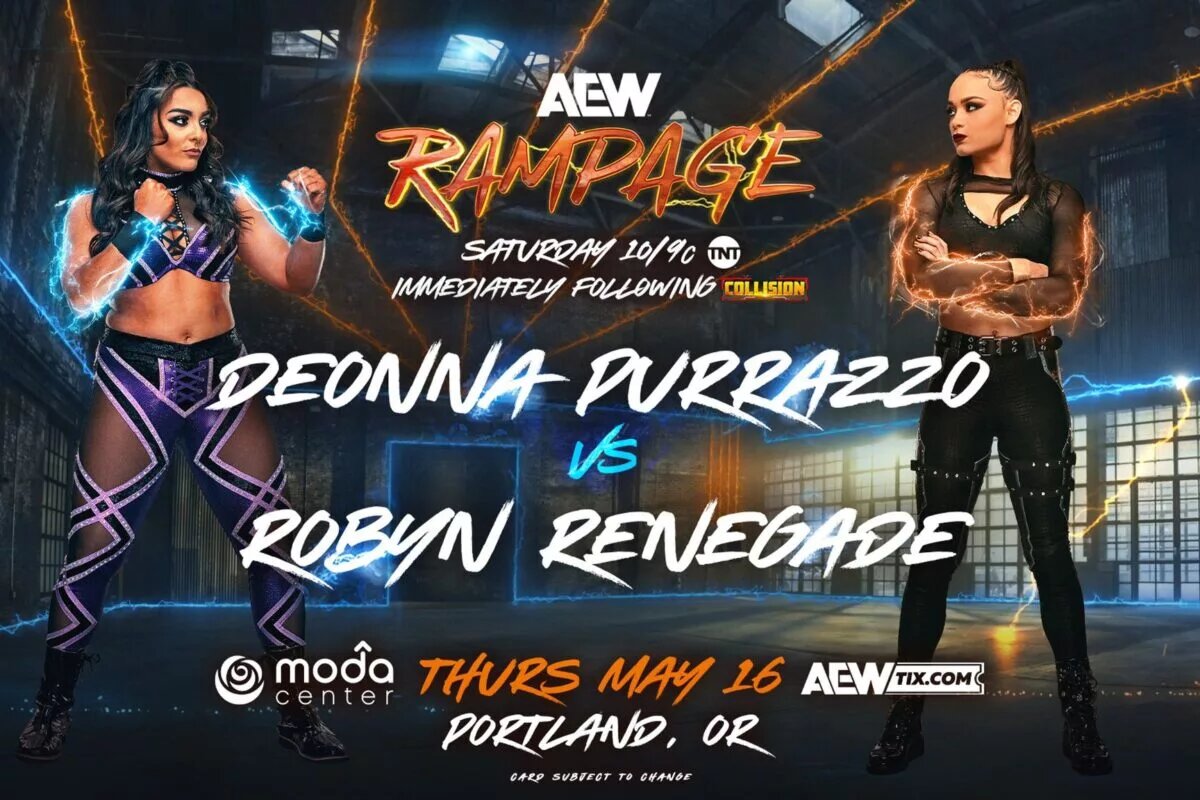 AEW Rampage spoilers - Deonna Purrazzo vs Robyn Renegade graphic