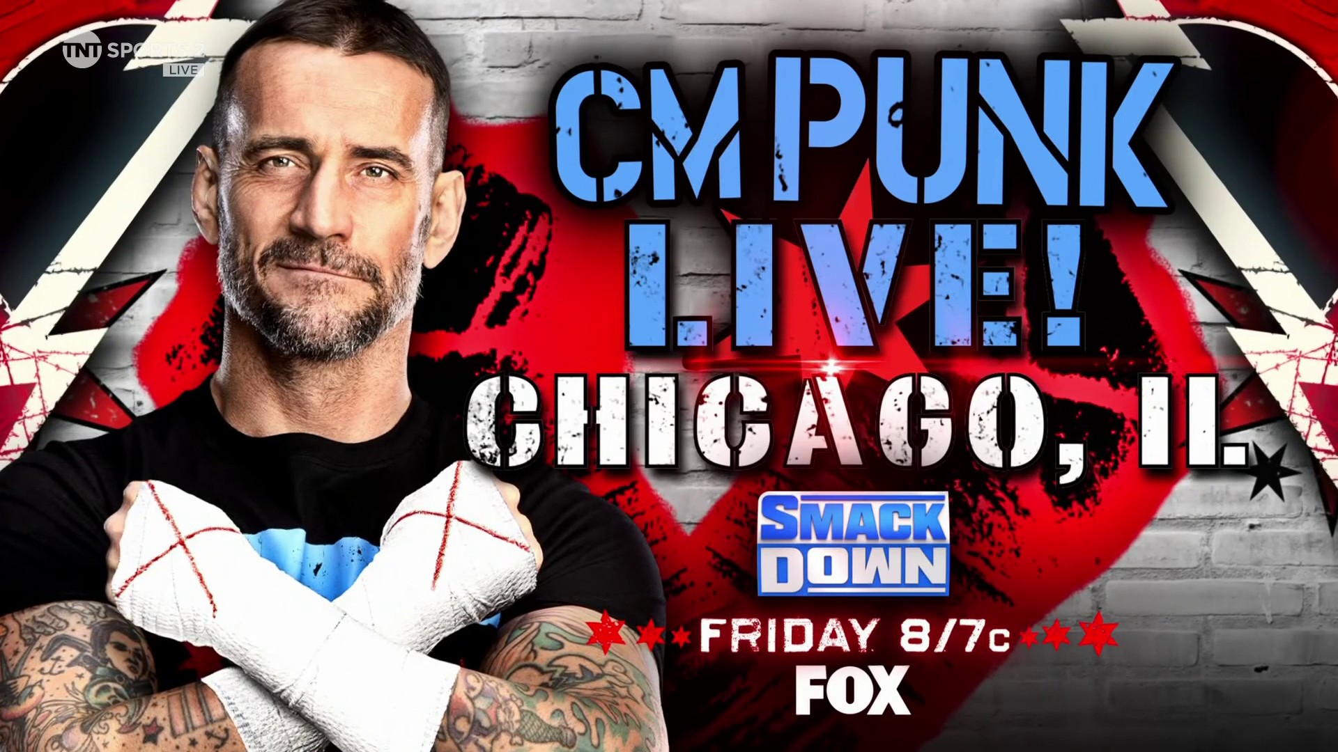 A match graphic hyping the appearance of CM Punk on WWE SmackDown.