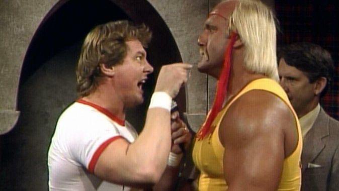 A photo of WWE Golden Era icons Roddy Piper and Hulk Hogan.