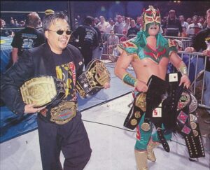 A photo of Ultimo Dragon in the, now WWE property, WCW.