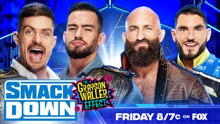 A WWE SmackDown match graphic hyping up the return of "The Grayson Waller Effect."