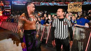 Image of CM Punk and Damian Priest at WWE Clash at the Castle