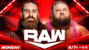 WWE Raw graphic of Sami Zayn and Otis match