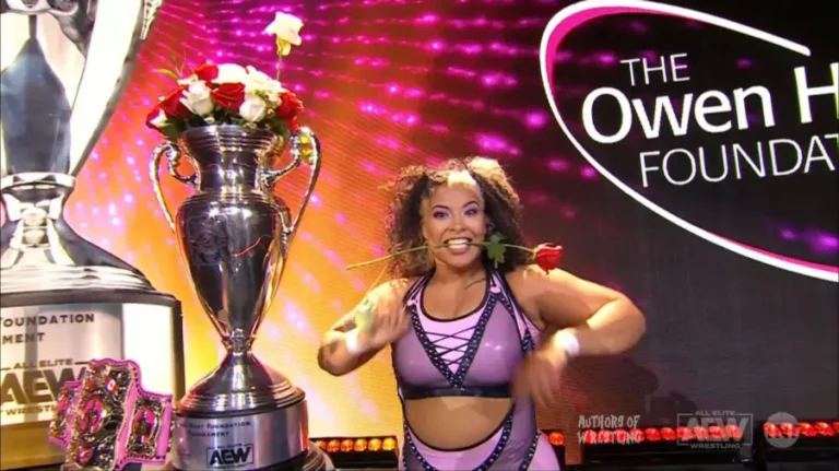 AEW's Willow Nightingale after winning Owen Hart Cup in 2023
