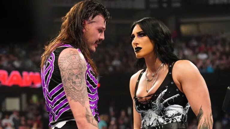 A photo of Rhea Ripley and Dominik Mysterio of the WWE Stable The Judgment Day.