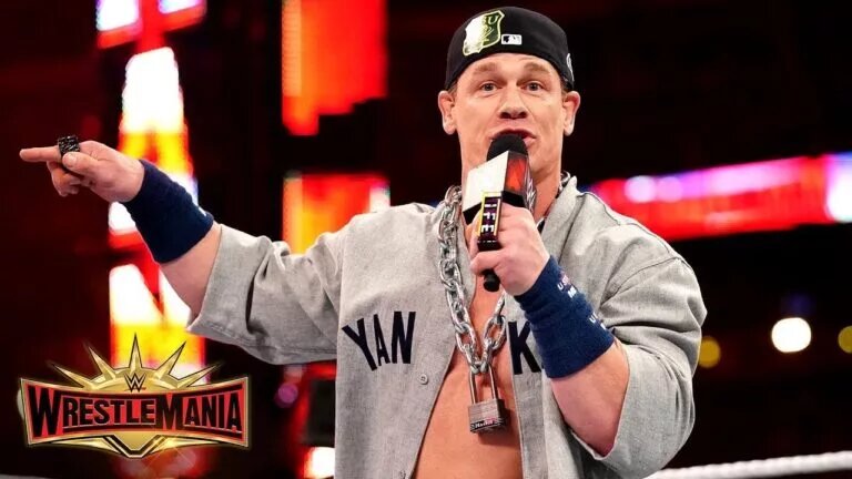 A photo of John Cena in his "Dr. of Thuganomics" gimmick at WWE WrestleMania 36.