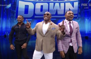 A photo of Bobby Lashley and the Street Profits on WWE SmackDown.