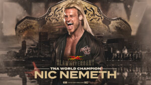 A photo of #AndNEW TNA World Champion Nic Nemeth, winning at TNA Slammiversary 2024.