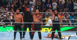 A photo of The Bloodline from WWE Money in the Bank 2024.