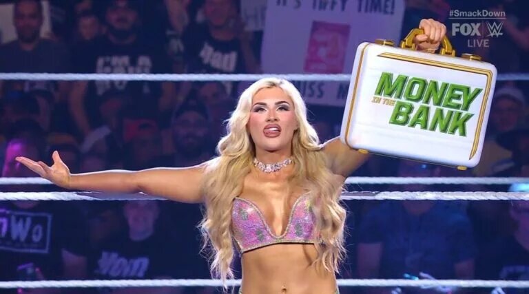 A photo of WWE Ms. Money in the Bank Tiffany Stratton on WWE SmackDown.