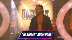 A photo of AEW Superstar "Hangman" Adam Page on AEW Dynamite.