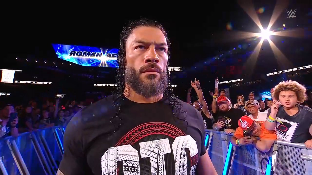 A photo of Roman Reigns, who will be making WWE SmackDown return this week, at SummerSlam.