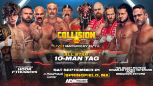 A match graphic for AEW Collision.