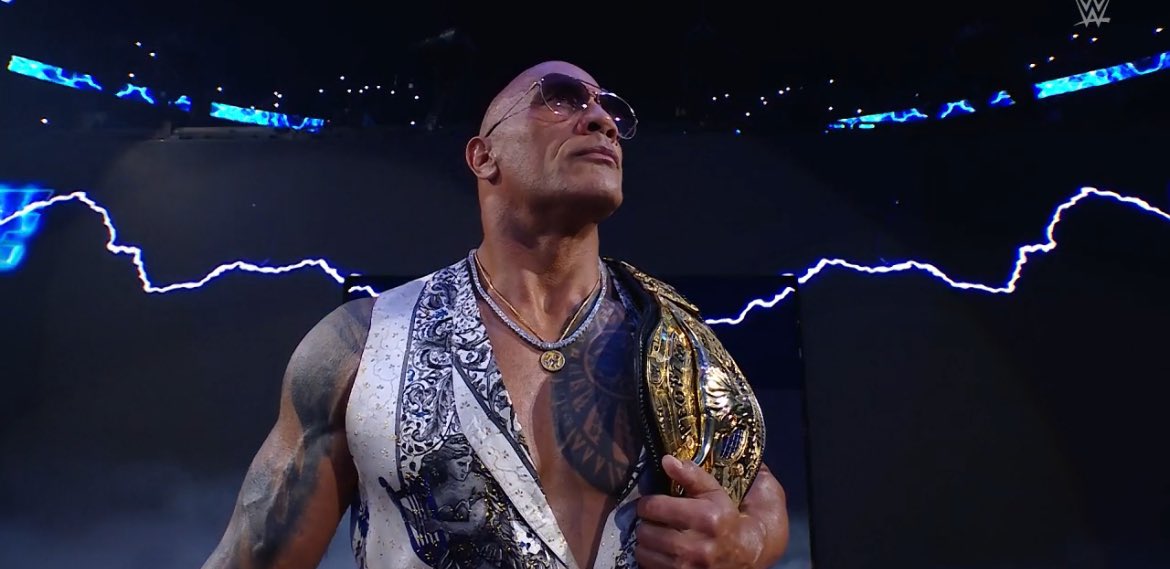 A photo of The Rock at WWE Bad Blood.