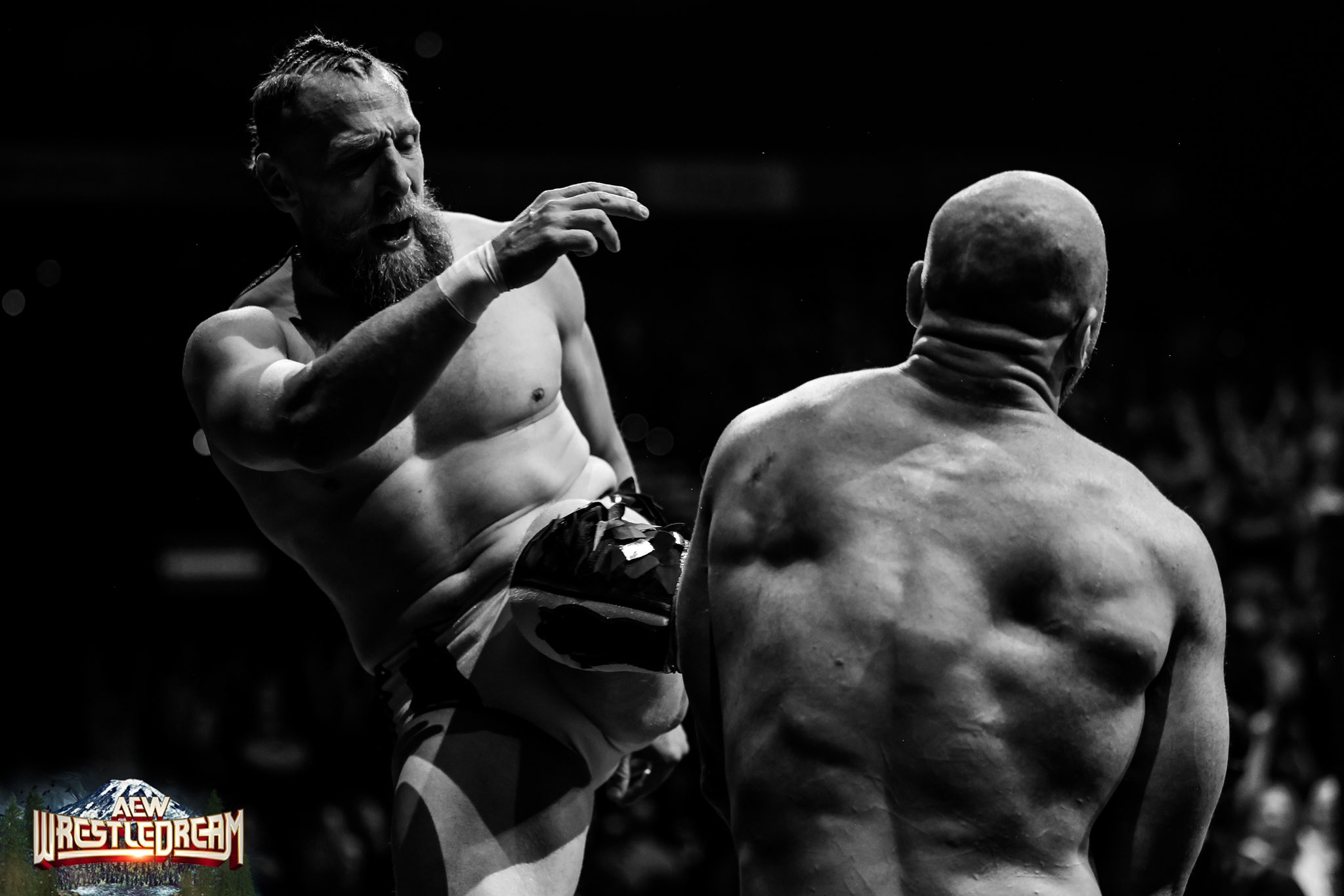 A photo of from AEW WrestleDream featuring Bryan Danielson and Jon Moxley.