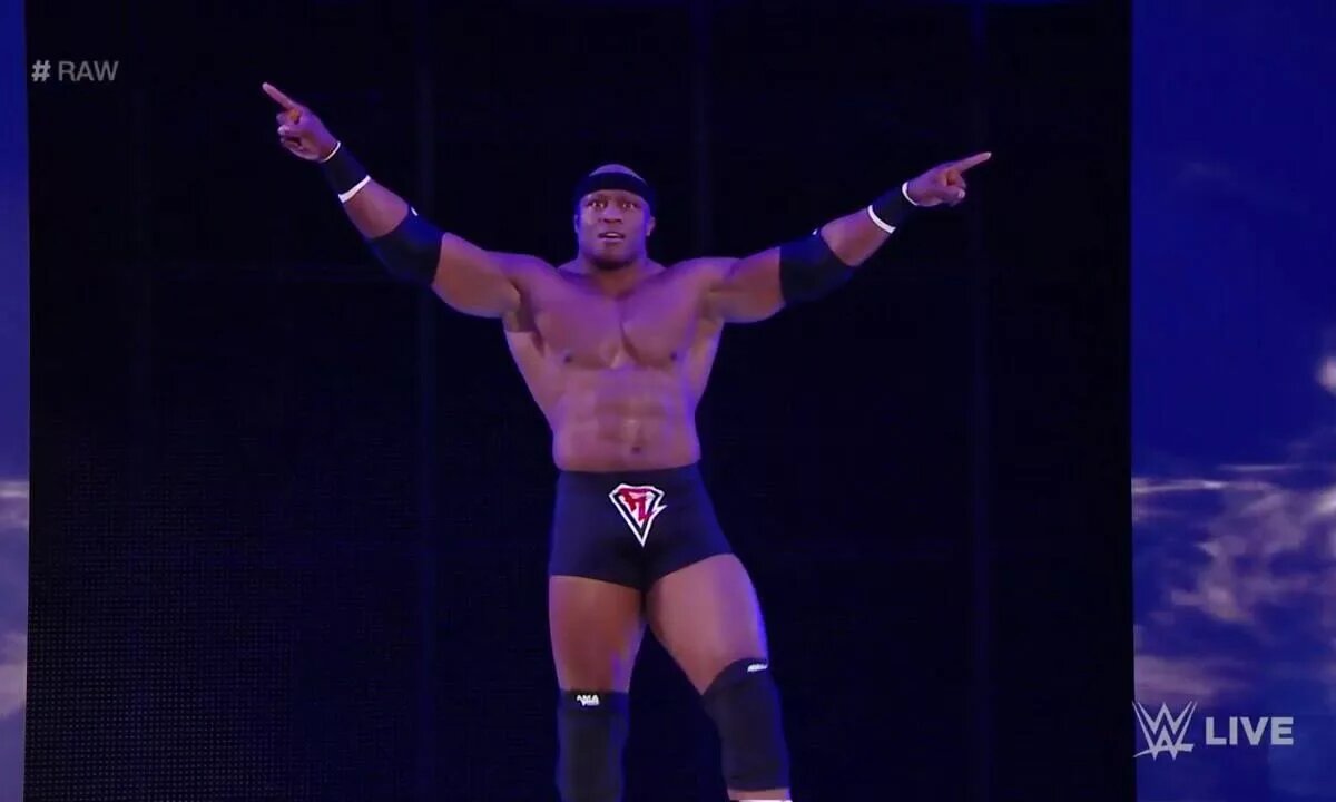 A photo of potential AEW signee and leader of the Hurt Syndicate Bobbly Lashley on WWE Raw.