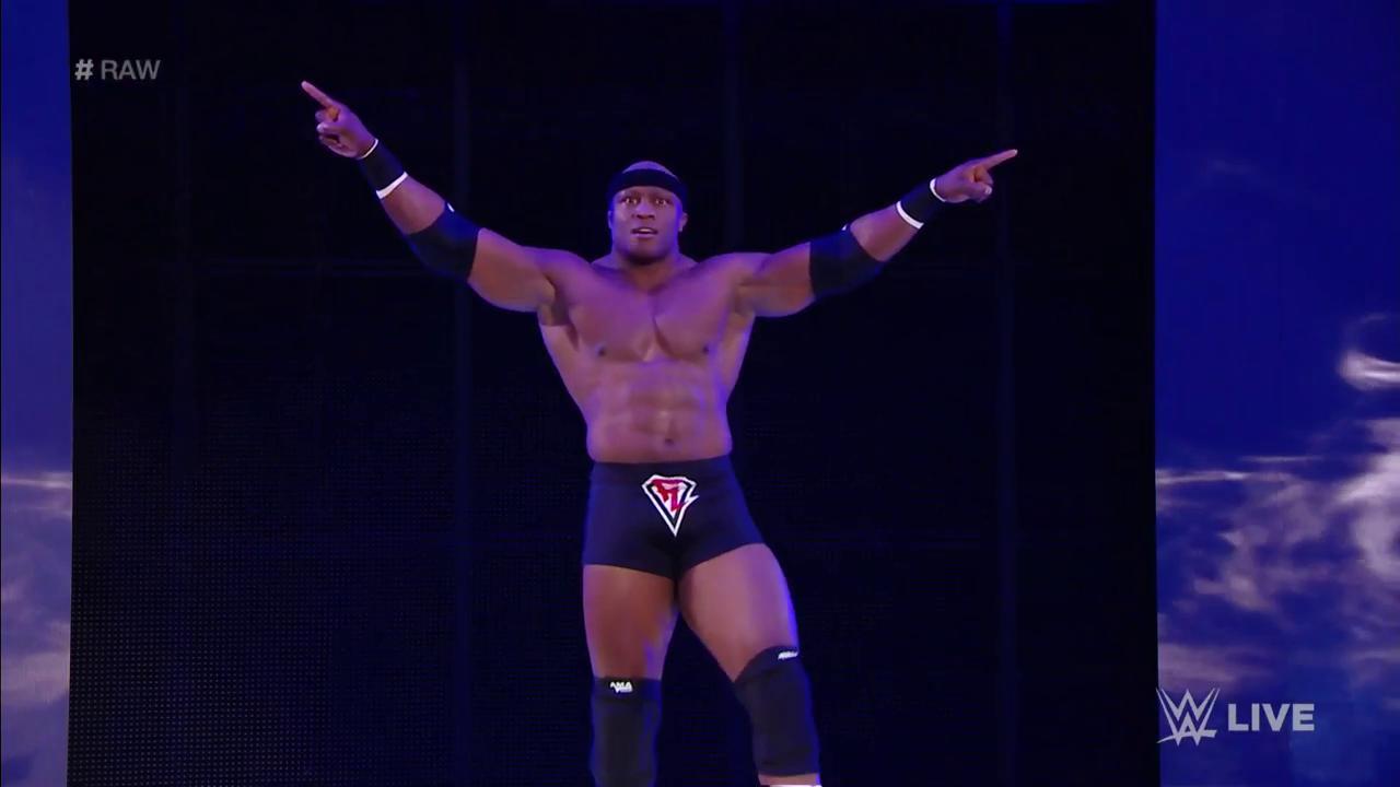 A photo of potential AEW signee and leader of the Hurt Syndicate Bobbly Lashley on WWE Raw.