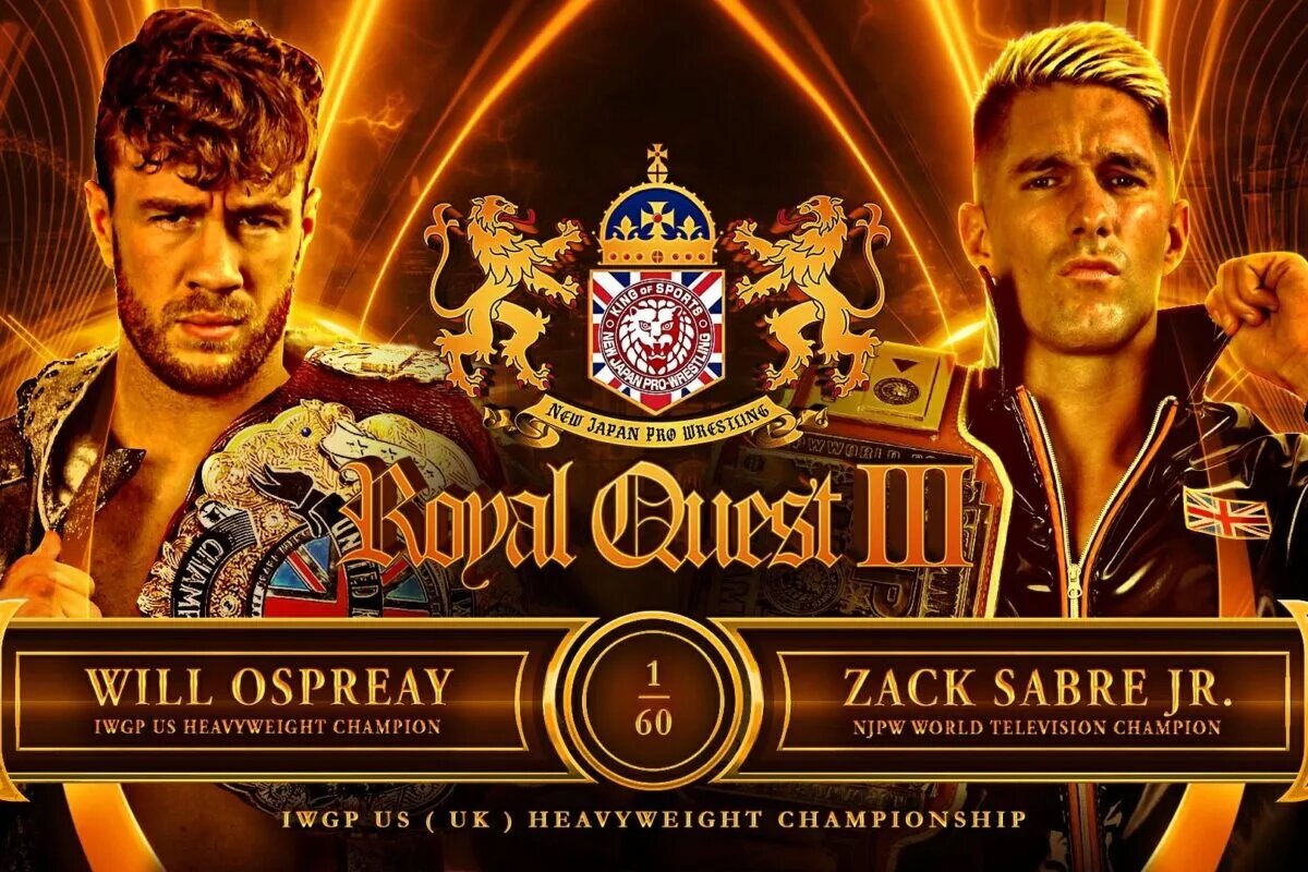 A match graphic from NJPW Royal Quest III.