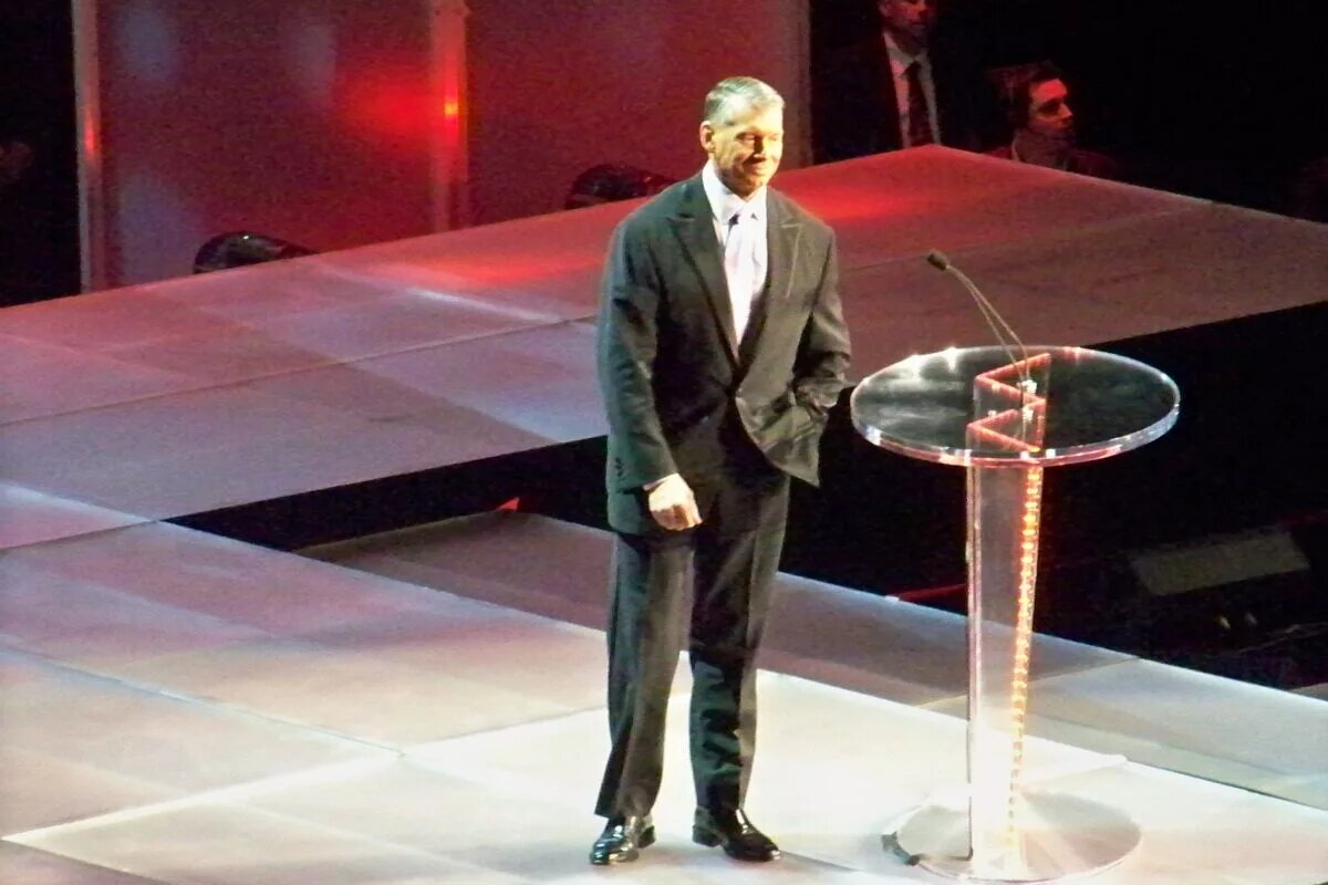 A photo of former WWE Chairman Vince McMahon.