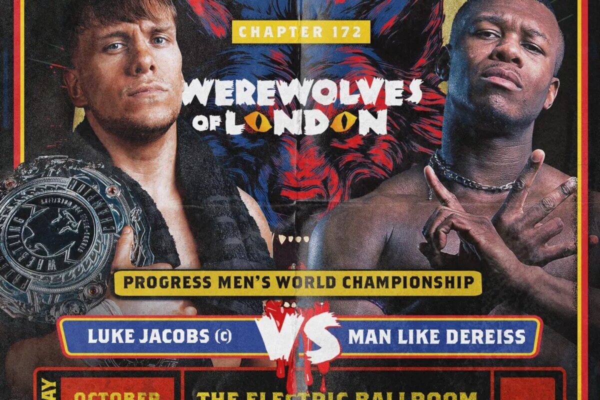 A match graphic for PROGRESS Wrestling - Chapter 172: Werewolves of London
