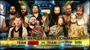 A match graphic advertising the traditional WWE Survivor Series elimination match.