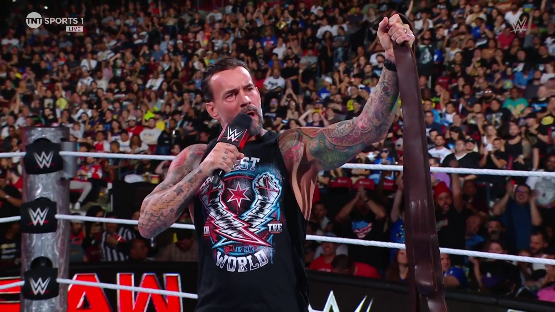 A photo of CM Punk on WWE Raw, a potential returnee for WWE Survivor Series 2024.