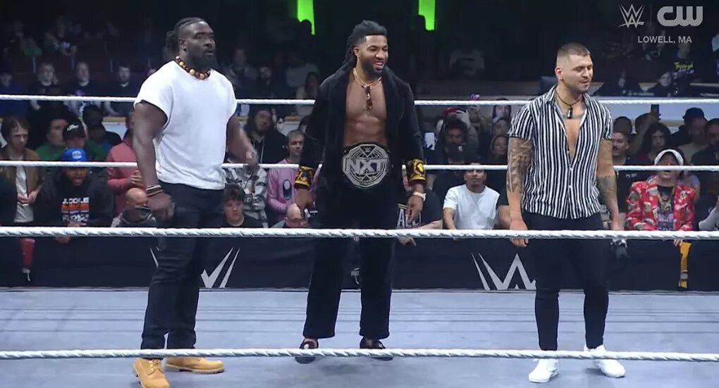 A photo of Eddy Thorpe, Oba Femi, and Trick Williams on WWE NXT.