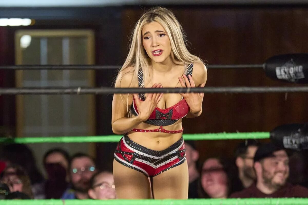A photo of WWE ID signee Zayda Steel from a Beyond Wrestling Event.
