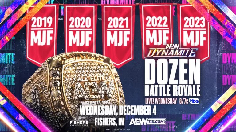 A match graphic hyping up the Dynamite Diamond Ring Battle Royale for AEW Dynamite.