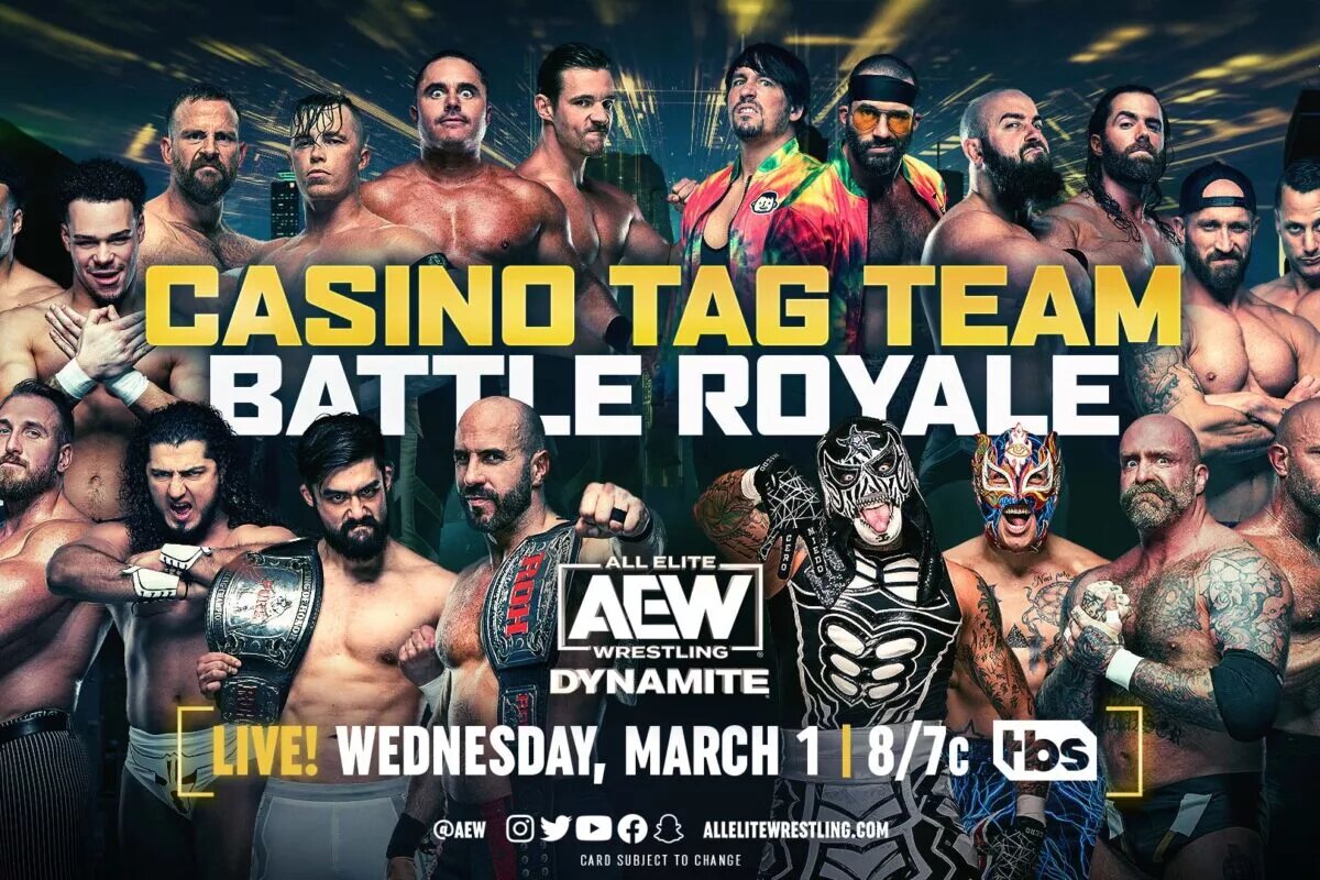 A photo of the AEW Roster, showcasing a potential AEW Brand Split.