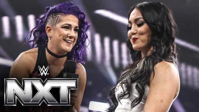 A photo featuring Bayley and Roxanne Perez from WWE NXT.