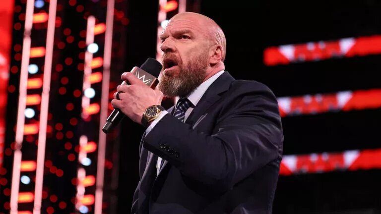 A photo of Triple H, the first inductee in the WWE Hall of Fam3 2025 class.
