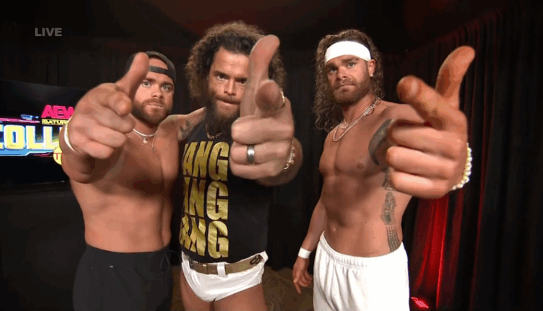 A photo of AEW stable the Bang Bang Gang.