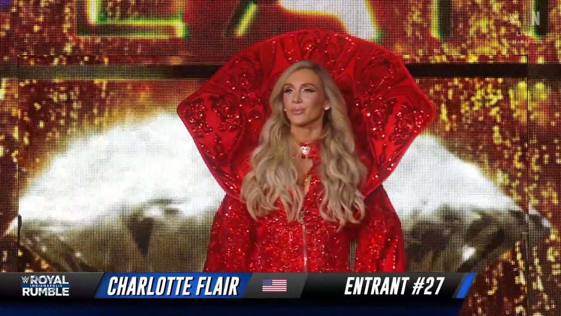A photo of Women's WWE Royal Rumble 2025 match Charlotte Flair.