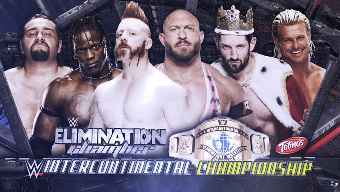 A match graphic from WWE Elimination Chamber 2015.